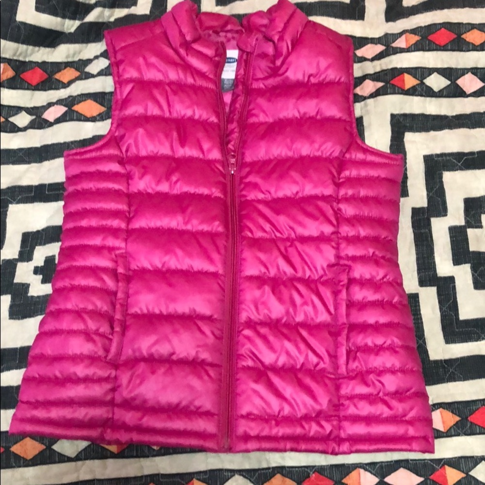 Pink old navy big kids puffer vest